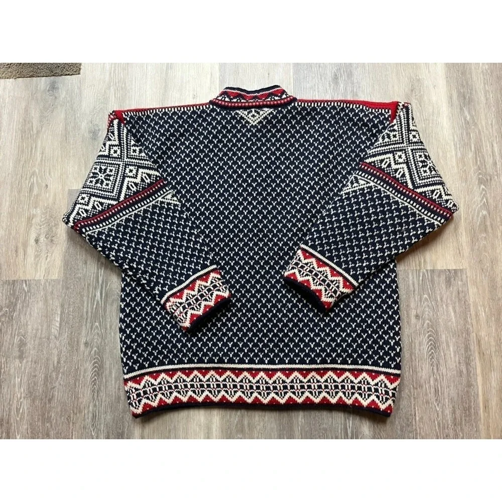 Vtg Y2K Dale of Norway Men's Wool Windstopper Sport Sweater Pewter Clasps Size L